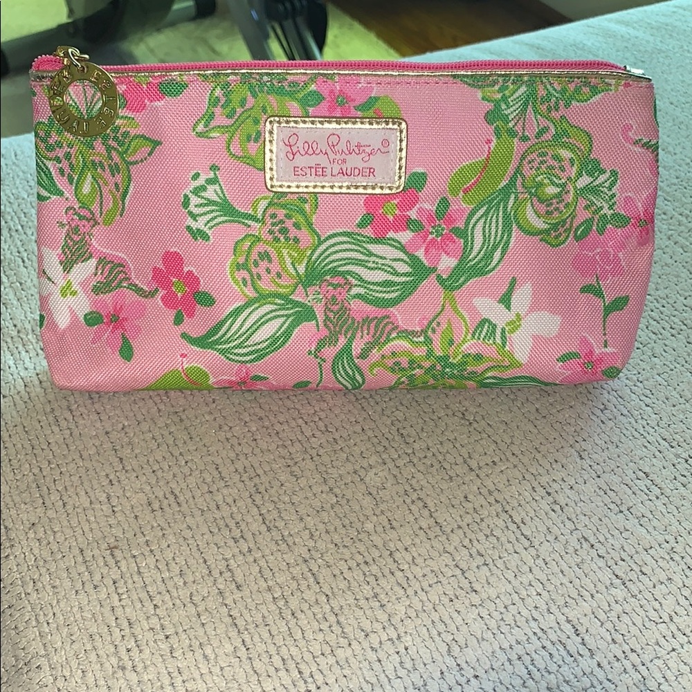 Lilly Pulitzer for Estee Lauder Pink Floral Make Up Bag NWOT